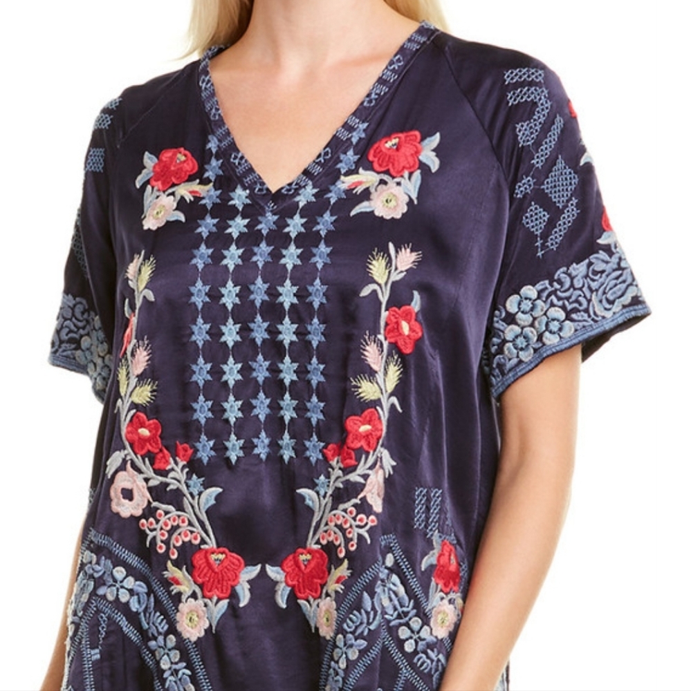 Johnny Was Cassandra Satin Blouse NWT